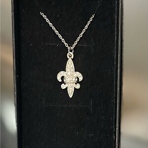 Express Silver Fleur-de-Lis Necklace